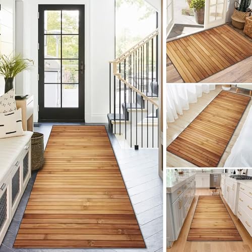 BAYUE Läufer Teppich Lang Flur rutschfest Waschbar 80X500CM,Modern Küchen Teppich Polyester Dauerhaft, Schlafzimmer Muster Carpet, für Wohnzimmer Büro Esszimmer, Anpassbar Teppichläufer Meterware von BAYUE