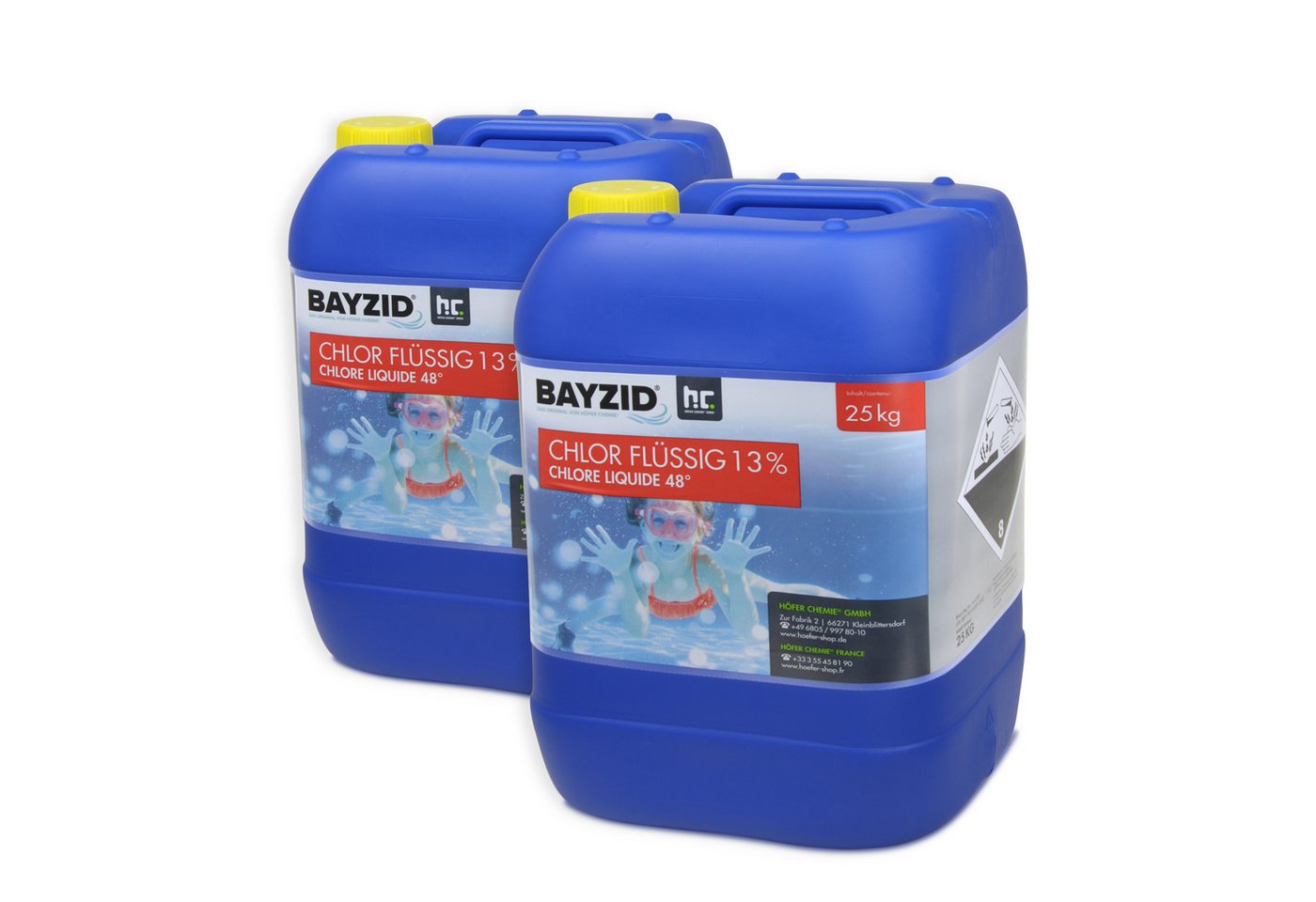 BAYZID Poolpflege 2x 25 kg BAYZID® Chlor 13% flüssig von BAYZID