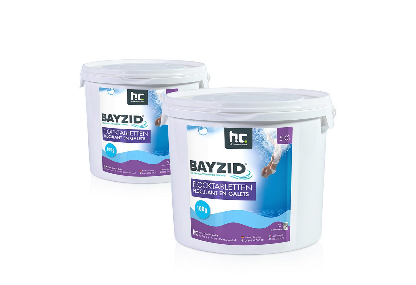 BAYZID Poolpflege 2x 5 kg BAYZID® Flocktabletten für Pools von BAYZID
