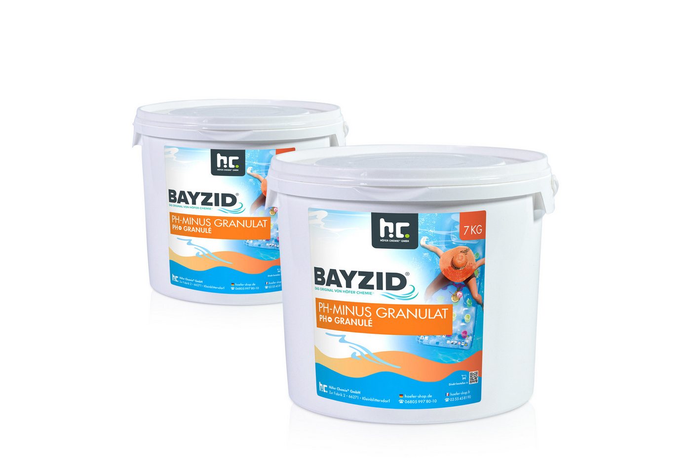 BAYZID Poolpflege 2x 7 kg BAYZID® pH Minus Granulat für den Pool von BAYZID