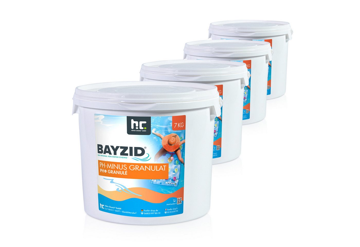 BAYZID Poolpflege 4x 7 kg BAYZID® pH Minus Granulat für den Pool von BAYZID