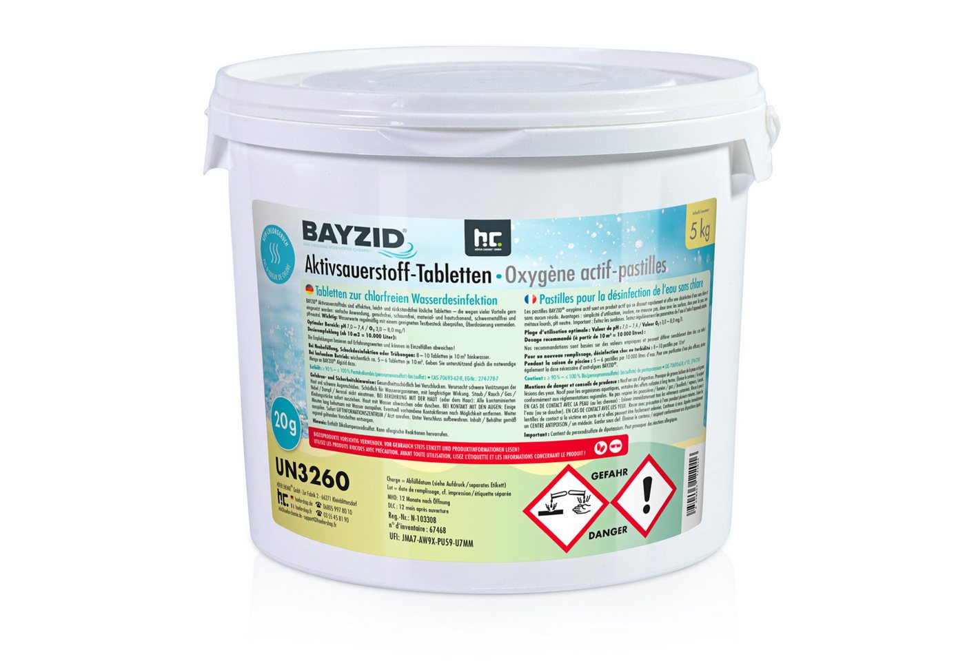 BAYZID Poolpflege 5 kg BAYZID® Aktivsauerstoff Tabs 20g für Pools von BAYZID