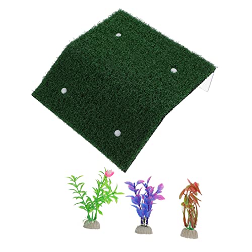 BAZEITFLOW 1 Satz Simulation Rasen Schildkröten Kletterplattformen Set Teiliges Terrarium Zubehör für Aquarien und Reptilienboxen Ausruhen von BAZEITFLOW