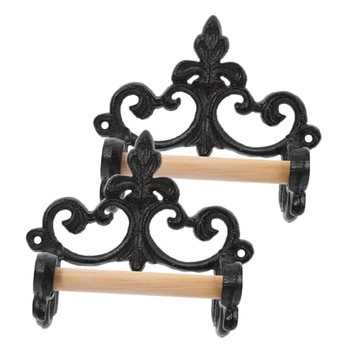 BAZEITFLOW 1 Satz Vintage Toilettenpapierhalter Wandmontage Teilig Landhausstil Ablage Regal Bad Zubehör Goldfarben Robust Langlebig Platzsparend 2 Stück von BAZEITFLOW