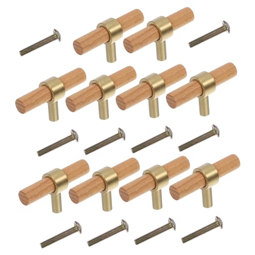 BAZEITFLOW 10 Stück Holz Metall Schrankgriff Retro Möbelknöpfe für Küchenschränke und Kommoden Einzelloch Design Natürlichem Holz und Messing Installieren und Langlebig BAZEITFLOW 10 Stück Holz Metall Schrankgriff Retro Möbelknöpfe für Küchenschränke und Kommoden Einzelloch Design Natürlichem Holz und Messing Installieren und Langlebig von BAZEITFLOW