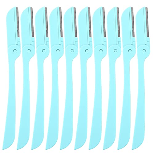 BAZEITFLOW 10 Stück Teiliges Faltbare Augenbrauenrasierer aus Edelstahl Scharfe Sichere Trimmer für Frauen Ergonomisches Design Schmerzfreie Entfernung Feiner Gesichtshaare für Reisen und von BAZEITFLOW