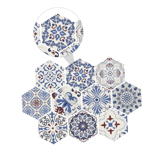 BAZEITFLOW 10 Stück Teiliges Fliesenaufkleber Selbstklebend rutschfeste Bodensticker für Bad Küche Wohnzimmer Langlebig Glatte Oberfläche Einfache Anwendung von BAZEITFLOW