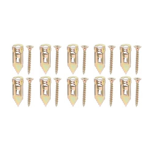 BAZEITFLOW 10 Stück Teiliges Plasterboard Fixing Screws aus Robustem Metall Selbstschneidend Schnelle Montage durch Expansionsmechanismus Geeignet für Gipskarton Deckenbefestigung und von BAZEITFLOW