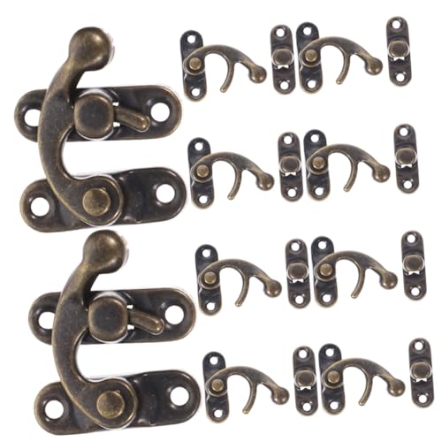 BAZEITFLOW 10 Stück Teiliges Vintage Eisenbox Riegel Antikes Metall Hasp Schloss mit Schrauben Retro Schwenkarmverschluss für Schmuckkasten Truhe Schrank Langlebig und Einfach zu Montieren von BAZEITFLOW