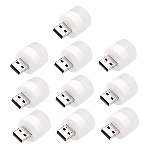 BAZEITFLOW 10 Stück USB Nachtlicht Teiliges Tragbare LED Lampe mit Warmem und Weißem Licht für Schlafzimmer Hotel Restaurant und Auto Energieeffizient und Einfach zu Bedienen von BAZEITFLOW