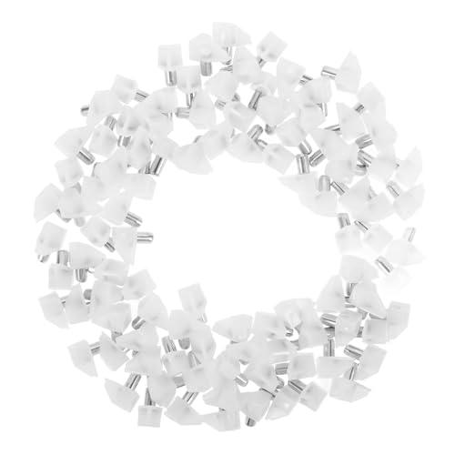 BAZEITFLOW 100 Stück Teiliges Weiße Regalstifte aus Kompakte Bodenträger für Schränke Bücherregale und Vitrinen Einfache Montage Minimalistisches Design Vielseitige Einlegebodenhalterung von BAZEITFLOW