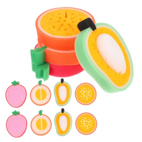 BAZEITFLOW 12 Stück Teiliges Küchen spülschwamm Niedlichen Früchte Designs Extra Dicke Wiederverwendbare Reinigungsschwämme für Geschirr Töpfe und Vielseitige Haushaltsreinigung von BAZEITFLOW