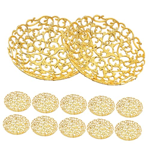 BAZEITFLOW 12 Stück Teiliges Ramadan Serviertablett Arabisches Eid Dekorations tablett Vielseitig für Snacks Trockenfrüchte Schmuck Praktische Aufbewahrung Eleganter Goldfarbton für Tisch von BAZEITFLOW