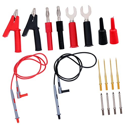 BAZEITFLOW 18 Stück Teiliges Multimeter Prüfspitzen mit Goldspitzen Silikonisolierte Hitze und Kälteresistente Prüfspitzen Inklusive Bananenstecker und Flachsteckern Vielseitig für BAZEITFLOW 18 Stück Teiliges Multimeter Prüfspitzen mit Goldspitzen Silikonisolierte Hitze und Kälteresistente Prüfspitzen Inklusive Bananenstecker und Flachsteckern Vielseitig für von BAZEITFLOW