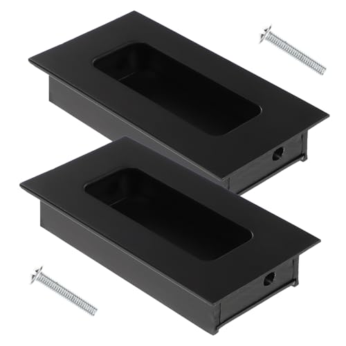 BAZEITFLOW 2 Stück Aluminiumlegierung Eingelassene Rostfreie Schranktürgriffe Verdeckte Möbelgriffe mit Abgerundeter Kratzfester Oberfläche Einfacher Einbau für Küchenschränke und von BAZEITFLOW