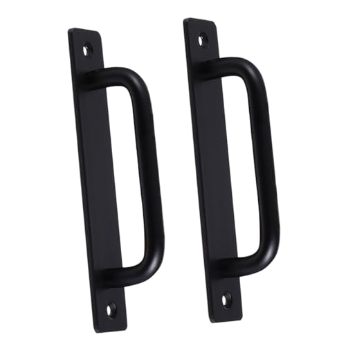 BAZEITFLOW 2 Stück Aluminiumlegierung Türgriff Schwarz Scheunentorgriff Möbelgriff Recessed Handle für Schiebetür Fenster Schranktür Langlebig und Einfach zu Montieren von BAZEITFLOW