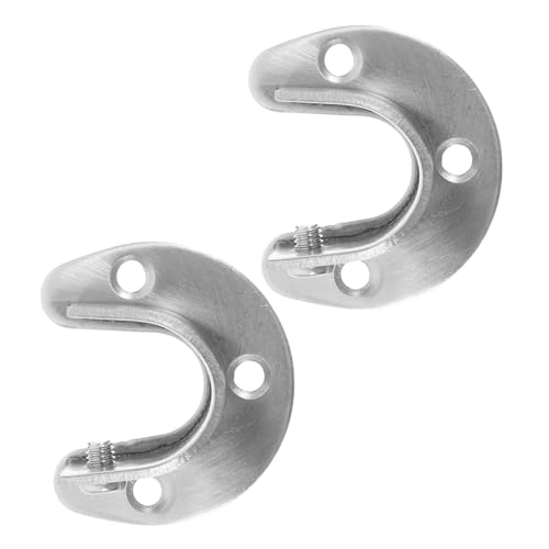 BAZEITFLOW 2 Stück Edelstahl Kleiderstange Halterungen U förmige Gardinenstangen Halter Wandmontage mit Schrauben Offen Rohrhalter für Schrank und Vorhang Stabile Kleiderrohr Endstützen von BAZEITFLOW