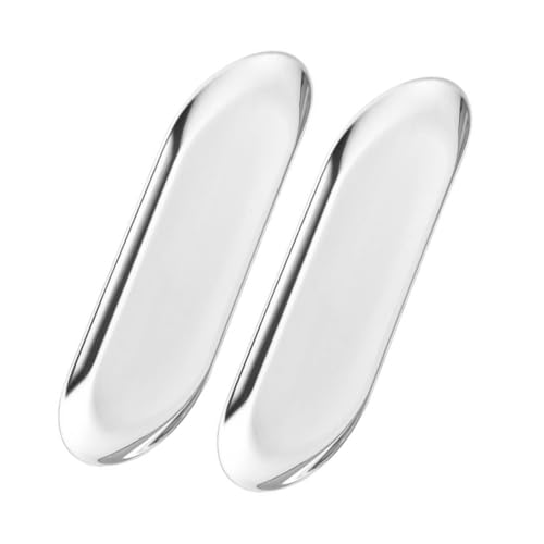 BAZEITFLOW 2 Stück Edelstahl Tablett Teiliges Oval Klein Glänzend Multifunktional für Snacks Dessert Obst Küche und Haushalt Stilvolle Servierplatte BAZEITFLOW 2 Stück Edelstahl Tablett Teiliges Oval Klein Glänzend Multifunktional für Snacks Dessert Obst Küche und Haushalt Stilvolle Servierplatte von BAZEITFLOW