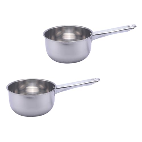 BAZEITFLOW 2 Stück Edelstahl Wasserschöpfer Verstärktes Tiefes Küchenutensil mit Langem Ergonomischem Griff Multifunktional als Suppen und Kochlöffel für Haushalt und Gastronomie von BAZEITFLOW