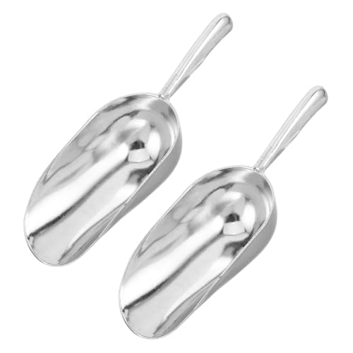 BAZEITFLOW 2 Stück Eis und Mehlschaufel aus Aluminiumlegierung Dickes Kältebeständiges Material mit Glattem Antihaftbeschichtetem Design Runder Griff Vielseitig für Gefrierschrank Eiswürfel von BAZEITFLOW