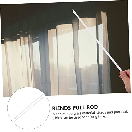 BAZEITFLOW 2 Stück Fiberglas Vertikaljalousie Drehstab Weiß Langlebige Gardinenstange mit Haken Robustes Ziehbedienelement für Schwere Vorhänge Lang Praktische Vorhangöffner von BAZEITFLOW
