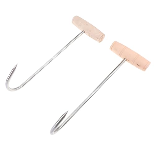 BAZEITFLOW 2 Stück Fleischhaken mit Langem Holzgriff T Förmige Metzgerhaken für Schweinefleisch Aufhängen und Zerlegen Robust Ergonomisch für Fleischverarbeitung und Räucherzwecke BAZEITFLOW 2 Stück Fleischhaken mit Langem Holzgriff T Förmige Metzgerhaken für Schweinefleisch Aufhängen und Zerlegen Robust Ergonomisch für Fleischverarbeitung und Räucherzwecke von BAZEITFLOW