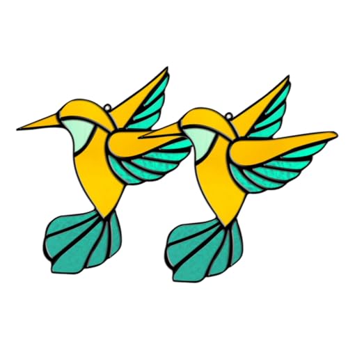 BAZEITFLOW 2stücke Hängende Hummingbird Fensterdekoration Aus Elegantes Design Als Lichtfänger Für Fenster Für Garten Und Wohnraumgestaltung Mit Juteschnur Und Unsichtbarem Haken von BAZEITFLOW