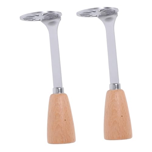 BAZEITFLOW 2 Stück Kartoffelstampfer Edelstahl mit Holzgriff Manueller Mini Kartoffel und Avocadostampfer Vielseitiges Küchengerät zum Einfachen Zerstampfen von Gemüse Platzsparend und von BAZEITFLOW