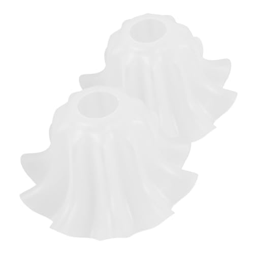 BAZEITFLOW 2 Stück Kleine Acryl Lampenschirme mit Fassung Weiß Vielseitig für Pendelleuchten Wandleuchten Tischlampen Langlebig Einfache Montage Ersatz für Deckenlampen von BAZEITFLOW