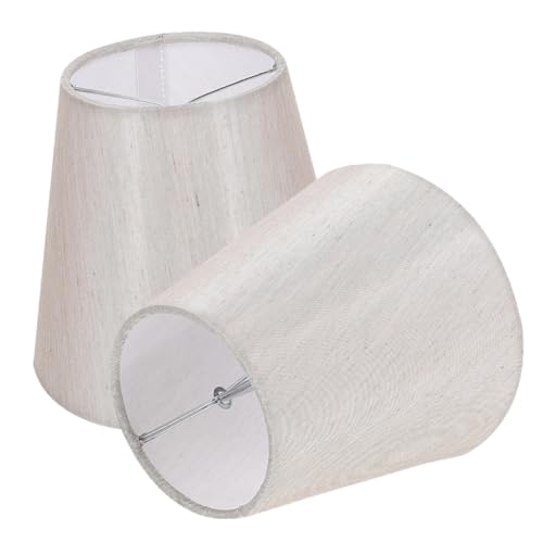 BAZEITFLOW 2 Stück Kleiner Lampenschirm Clip aus Stoff Retro Lampenschirm für Tisch Wand Steh und Hängelampen Natürlicher Lichtschutz Geeignet für Wohnzimmer Schlafzimmer und Büro von BAZEITFLOW