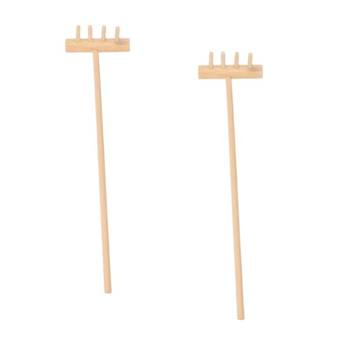 BAZEITFLOW 2 Stück Mini Zen Garten Rechen Teiliges Bambusset Umweltfreundliche Mini für Sandkästen Blumentöpfe und Kleine Gartenprojekte Langlebig für Meditations und Schreibtischdekoration von BAZEITFLOW