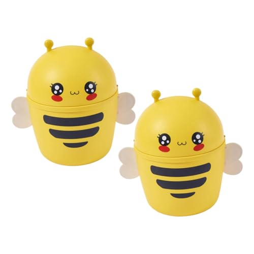 BAZEITFLOW 2 Stück Niedlicher Desktop mülleimer mit Cartoon bienen design Kompakter Leichter Kunststoff abfalleimer für Büro Schreibtisch und Wohnzimmer Praktische Tischabfallbehälter BAZEITFLOW 2 Stück Niedlicher Desktop mülleimer mit Cartoon bienen design Kompakter Leichter Kunststoff abfalleimer für Büro Schreibtisch und Wohnzimmer Praktische Tischabfallbehälter von BAZEITFLOW