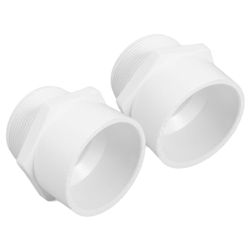 BAZEITFLOW 2 Stück PVC Rohrverbinder Weiß Außengewinde PVC Adapter für Kaltwasserleitungen und Bewässerungssysteme Langlebig Vielseitig Einsetzbar für Haus und Industrie von BAZEITFLOW