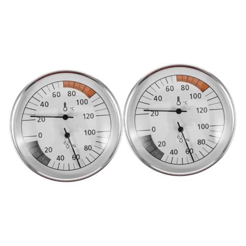 BAZEITFLOW 2 Stück Sauna Thermometer Hygrometer Temperatur Luftfeuchtigkeitsmesser für Dampf und Schwitzräume Hitzebeständig Großes Display Temperatur Feuchte von BAZEITFLOW
