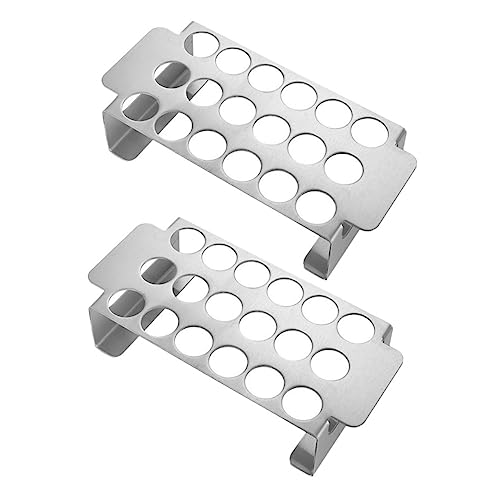 BAZEITFLOW 2 Stück Teiliges Edelstahl Grillgestell mit Löchern Antihaft BBQ Grillzubehör für Gasgrill und Smoker Vielseitiger Hähnchenkeulen Chicken Wings Halter Robust und Langlebig für von BAZEITFLOW