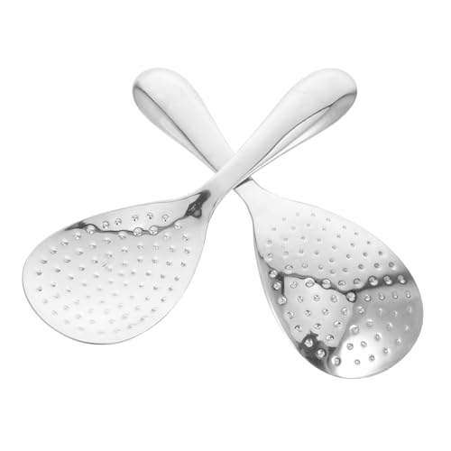 BAZEITFLOW 2 Stück Teiliges Edelstahl Reislöffel Antihaftbeschichtet Ergonomischer Griff Langlebig und Multifunktional für Restaurantküche und Picknickgebrauch von BAZEITFLOW