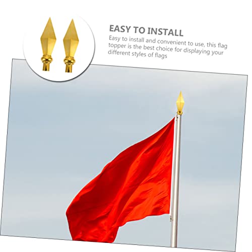 BAZEITFLOW 2 Stück Teiliges Fahnenmastaufsatz aus Aluminium Goldfarbener Garten Fahnenmast Ersatz Topper Wetterfester Flaggenmast Endkappen Dekoration für Außenbereich Einfache Installation BAZEITFLOW 2 Stück Teiliges Fahnenmastaufsatz aus Aluminium Goldfarbener Garten Fahnenmast Ersatz Topper Wetterfester Flaggenmast Endkappen Dekoration für Außenbereich Einfache Installation von BAZEITFLOW