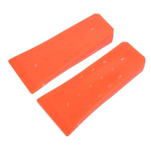 BAZEITFLOW 2 Stück Teiliges Kunststoff Baumfällkeile mit Spikes Langlebige Holzspaltkeile zur Sicheren Baumfällung Wiederverwendbare Forstwerkzeuge für Kettensägen Orange von BAZEITFLOW