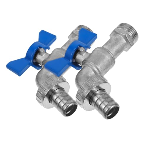 BAZEITFLOW 2 Stück Teiliges Outdoor Wasserhahn aus Zinklegierung Langlebiger Kaltwasserhahn mit Auslaufventil und Schlauchanschluss Wandmontage für Garten Waschmaschine und Waschbecken von BAZEITFLOW