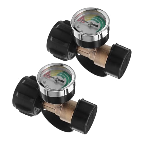 BAZEITFLOW 2 Stück Teiliges Tankadapter Integriertem Präzisionsdruckmesser Anschluss Umwandlung Gasdruckanzeige für Camper Grill Gasheizung Langlebig und Vielseitig Einsetzbar von BAZEITFLOW