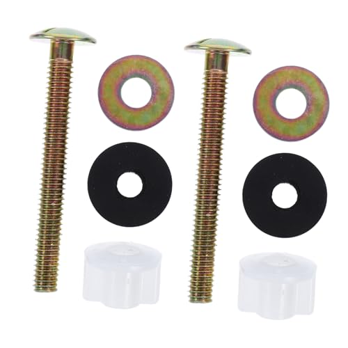 BAZEITFLOW 2 Stück Teiliges Toilettenspülkasten Schrauben mit Wasserdichten Dichtungen und Muttern Stabile Wc Sitz Befestigung Langlebig Geeignet für Heim Öffentliche Wc anlagen von BAZEITFLOW