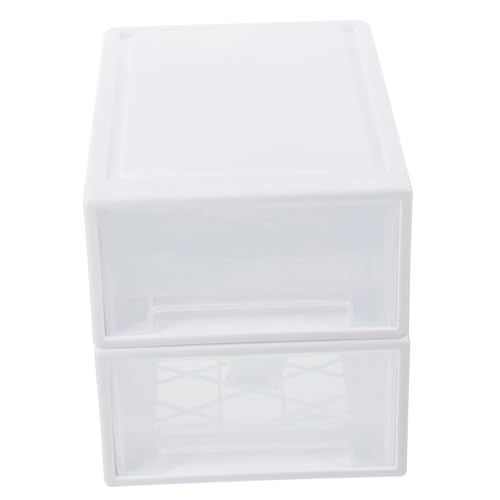 BAZEITFLOW 2 Stück Teiliges Transparentes Aufbewahrungsbox Robustem Kunststoff Schubladenartige Kleidercontainer mit Stapelbarer Verschleißfester Struktur für Kleidung und Schuhe von BAZEITFLOW