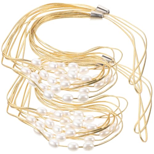 BAZEITFLOW 2 Stück Teiliges Vorhangband aus Kunstleder mit Perlen Handgemachter Raffhalter für Gardinen Stilvolle Innenraumdekoration Einfache Befestigung ohne Haken Geeignet für Wohnzimmer von BAZEITFLOW