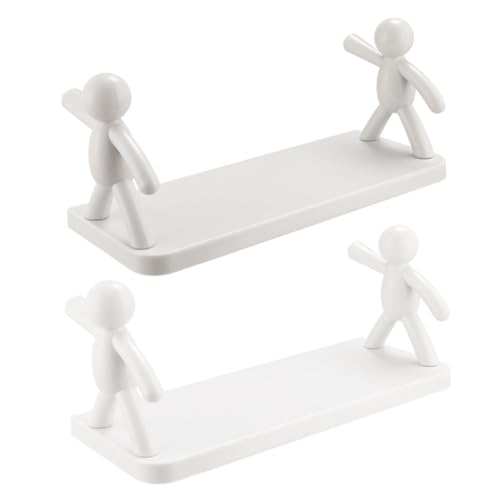 BAZEITFLOW 2 Stück Teiliges Wandregal mit Humanoidem Schutzgeländer Praktische Aufbewahrung für Bad und Küche Langlebiges Platzsparendes Design in Weiß und Einfache Montage ohne Bohren BAZEITFLOW 2 Stück Teiliges Wandregal mit Humanoidem Schutzgeländer Praktische Aufbewahrung für Bad und Küche Langlebiges Platzsparendes Design in Weiß und Einfache Montage ohne Bohren von BAZEITFLOW