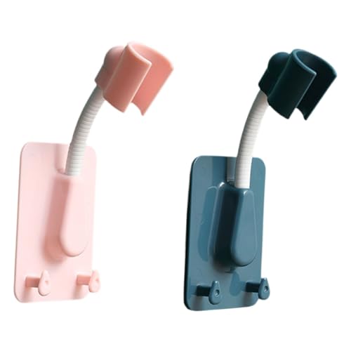 BAZEITFLOW 2 Stück Verstellbare Duschkopfhalterung ohne Bohren Saugnapf Duschbrausehalter Robust Rostfrei für Glatte Oberflächen Metall Glas Spiegel Badezimmer Zubehör Zufällige Farbe von BAZEITFLOW