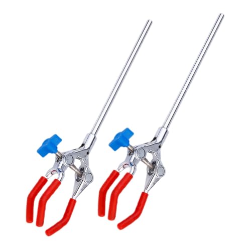 BAZEITFLOW 2 Stück Verstellbare Flaschenklemme mit Fingern Ergonomisch für Labor Vielseitiger Halter für Kolben Reagenzgläser und Becher Langlebige Laborzwinge aus Zinklegierung von BAZEITFLOW