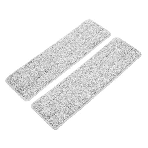 BAZEITFLOW 2 Stück Wiederverwendbare Mop Ersatzköpfe Weiß Mikrofaser Wischpads mit Eckreinigung für Böden Saugstark Langlebig Schonend für Fliesen Parkett Hartholz von BAZEITFLOW