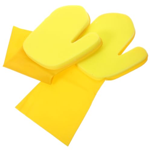 BAZEITFLOW 2 Stück Wiederverwendbare Reinigungshandschuhe aus Latex für Geschirrspülen und Haushaltsreinigung Gelb Ergonomisches Design Langlebig und Bequem von BAZEITFLOW