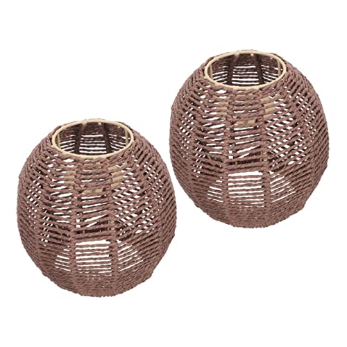 BAZEITFLOW 2 Stück Woven Lampenschirm Hängelampe Dekorativer Lampenschirm im Rustikalen Stil für Schlafzimmer Wohnzimmer Restaurant und Hotel Braunes Design BAZEITFLOW 2 Stück Woven Lampenschirm Hängelampe Dekorativer Lampenschirm im Rustikalen Stil für Schlafzimmer Wohnzimmer Restaurant und Hotel Braunes Design von BAZEITFLOW