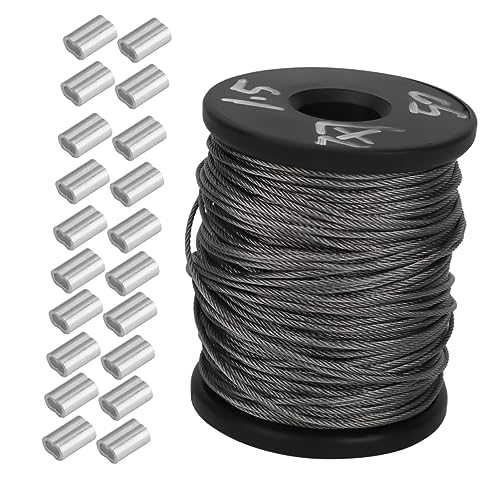 BAZEITFLOW 20 Stück Edelstahlseil Drahtseil mit Aluminium Presshülsen für Bilderaufhängung Wäscheleine Hebeschnur Langlebiges Stahlkabel mit Glatter Oberfläche und Hoher Zugfestigkeit BAZEITFLOW 20 Stück Edelstahlseil Drahtseil mit Aluminium Presshülsen für Bilderaufhängung Wäscheleine Hebeschnur Langlebiges Stahlkabel mit Glatter Oberfläche und Hoher Zugfestigkeit von BAZEITFLOW